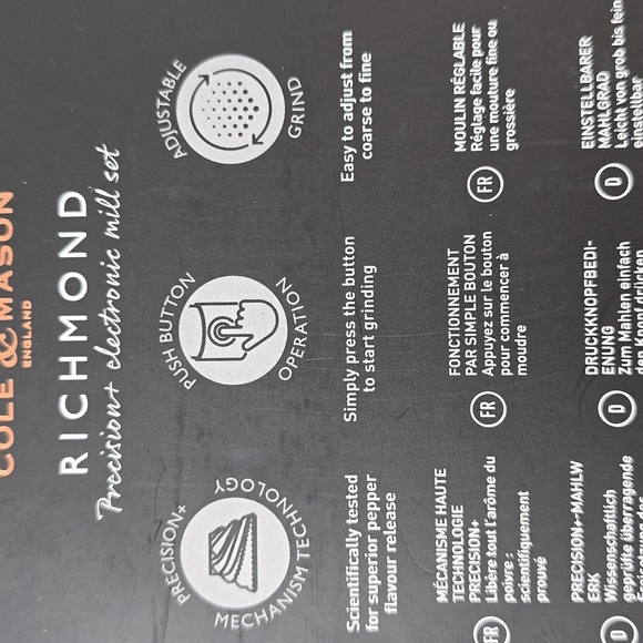 ❤️BUY 2 GET 1 FREE  Cole & Mason Black Richmond Electric Mill Gift Set - Picture 11 of 15